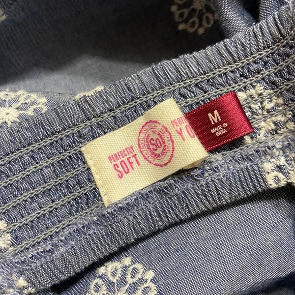 3/$15 Embroidered Linen Dress with Key-hole Back - Picture 9 of 9